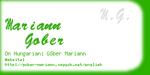 mariann gober business card